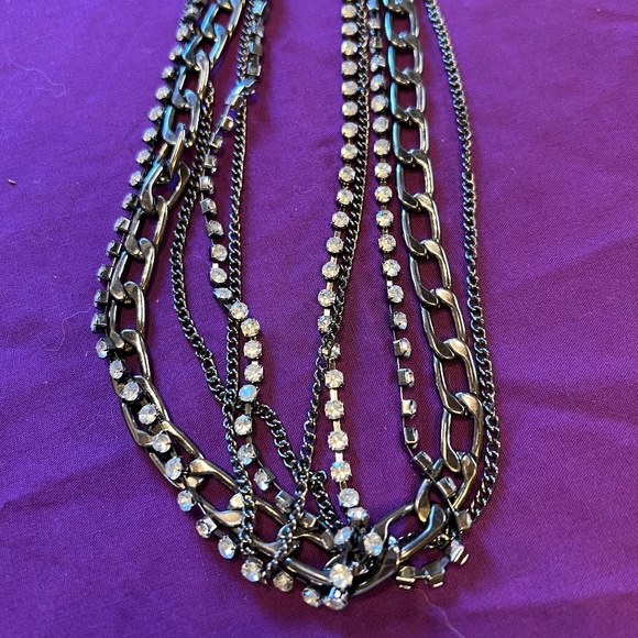ROBERT ROSE Jewelry - WOMEN'S NECKLACE BY ROBERT ROSE 5 STRAND 2 SM CHAINS 1 LG CHAIN 2 RINESTONE